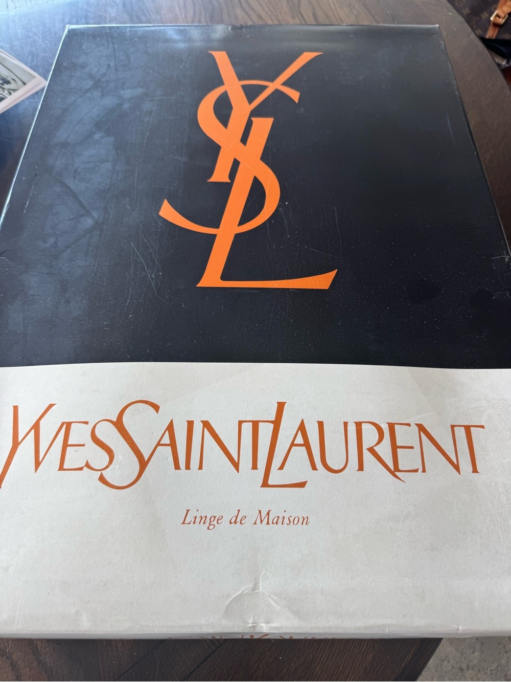 Yves Saint Laurent Pink and Cream Wool-Blend Logo Blanket - Picture 4 of 4